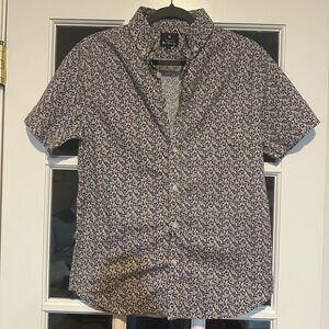 Ben Sherman Blue and White Patterned Casual Shirt